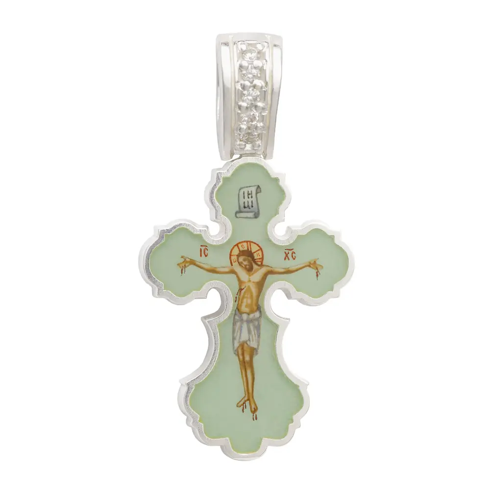 Neck cross №54 silver soldered enamel