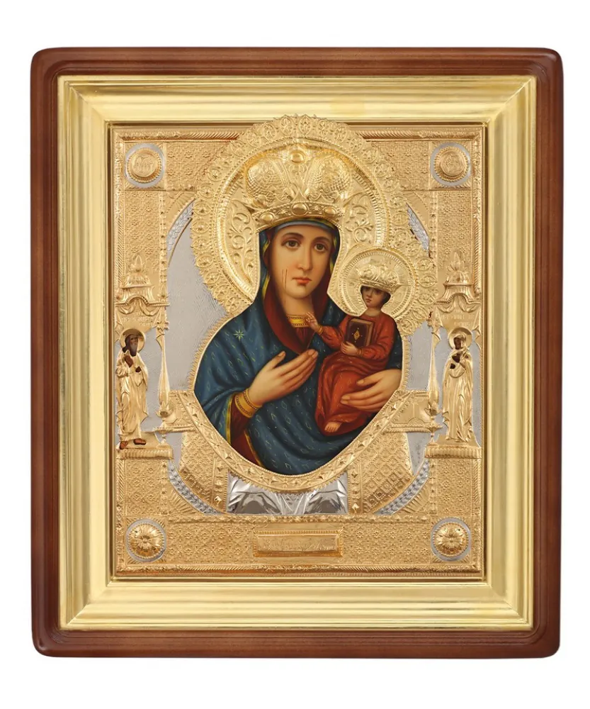ფერწერული ხატი კიოტში 40×50 ზეთი, მოჭედილობა №123, კიოტი №1 ჩენსტოხოვის ღვთისმშობელი
