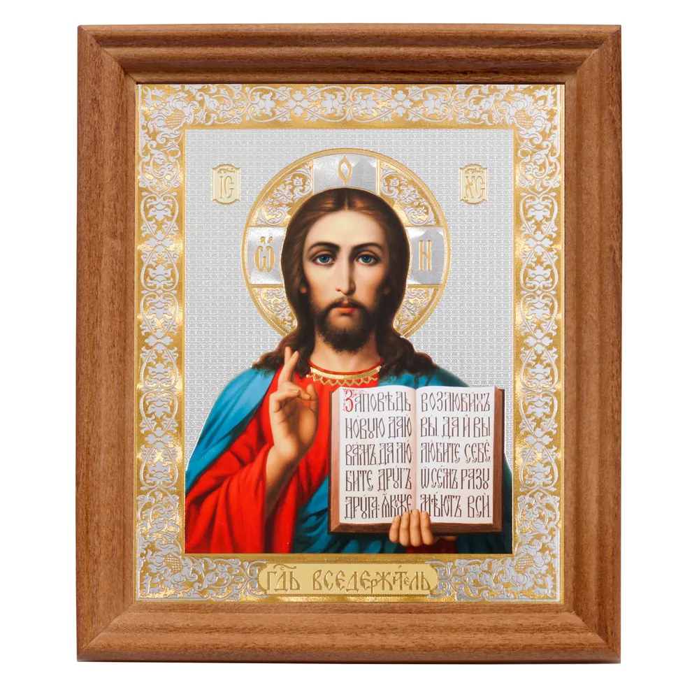 Icon in wooden frame №3 11×13 double embossing Saviour 1
