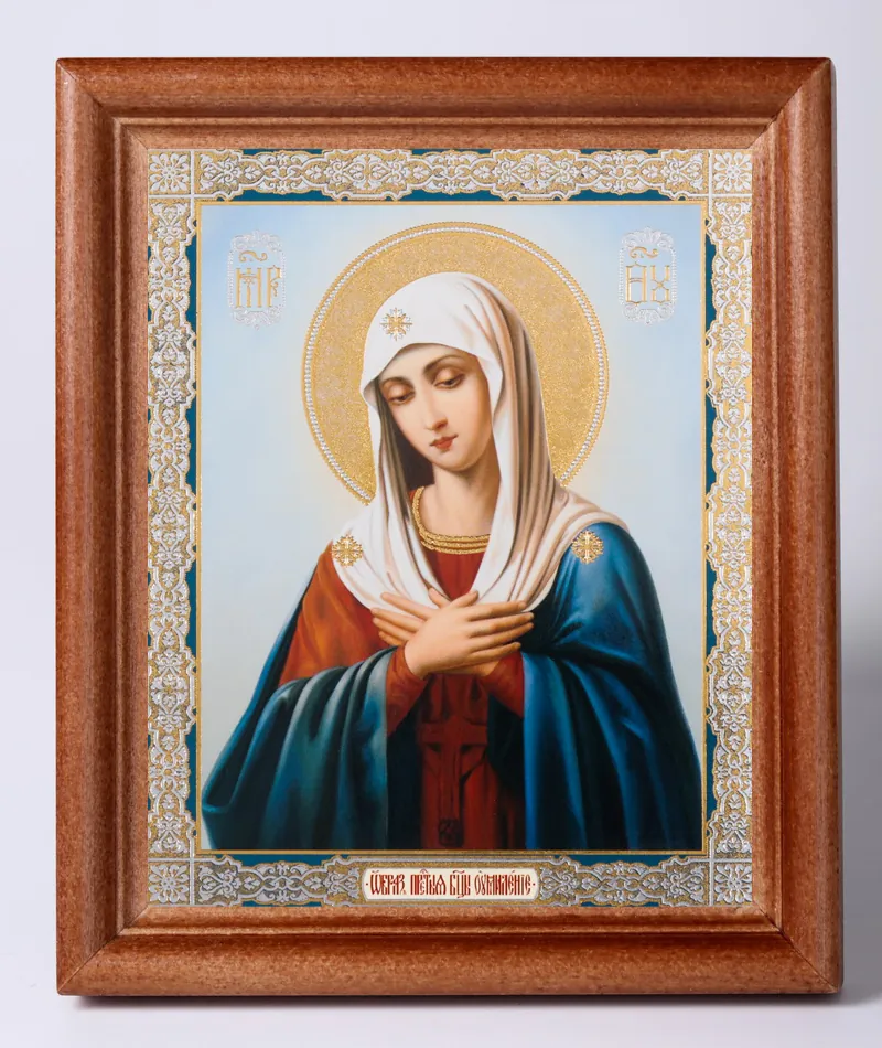 Icon in wooden frame №1 11×13 double embossing Tenderness