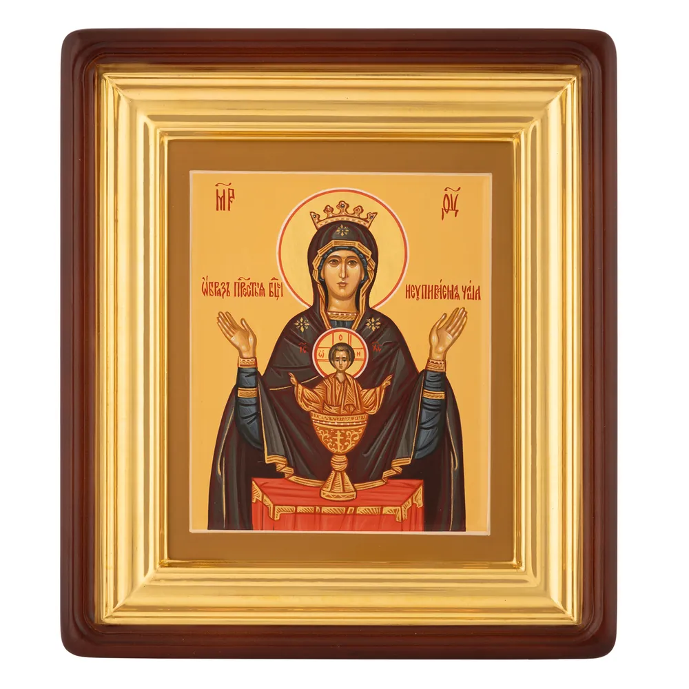 ფერწერული ხატი დაფაზე კიოტში 18×24 ტემპერა, მოოქროვილი შარავანდედი, კიდობანი, კიოტი №1 უშრეტი სასმისი, 04440