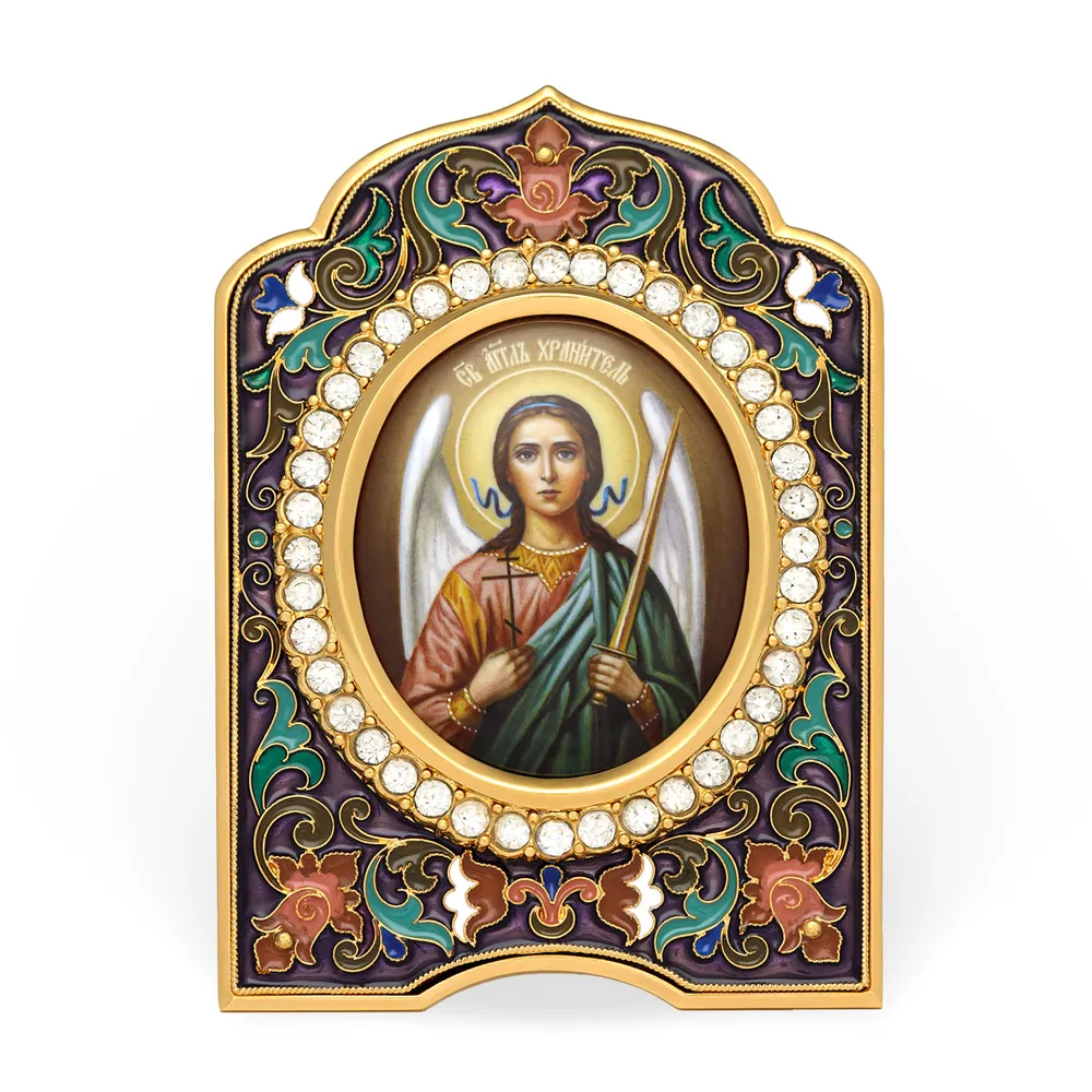 სახელობითი ხატი №006 გალვანოპლასტიკა, მინანქარი, დეკალი / მოოქროვება / მფარველი ანგელოზი