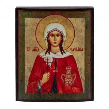 Icon on wood 9×11 varnish Tatiana
