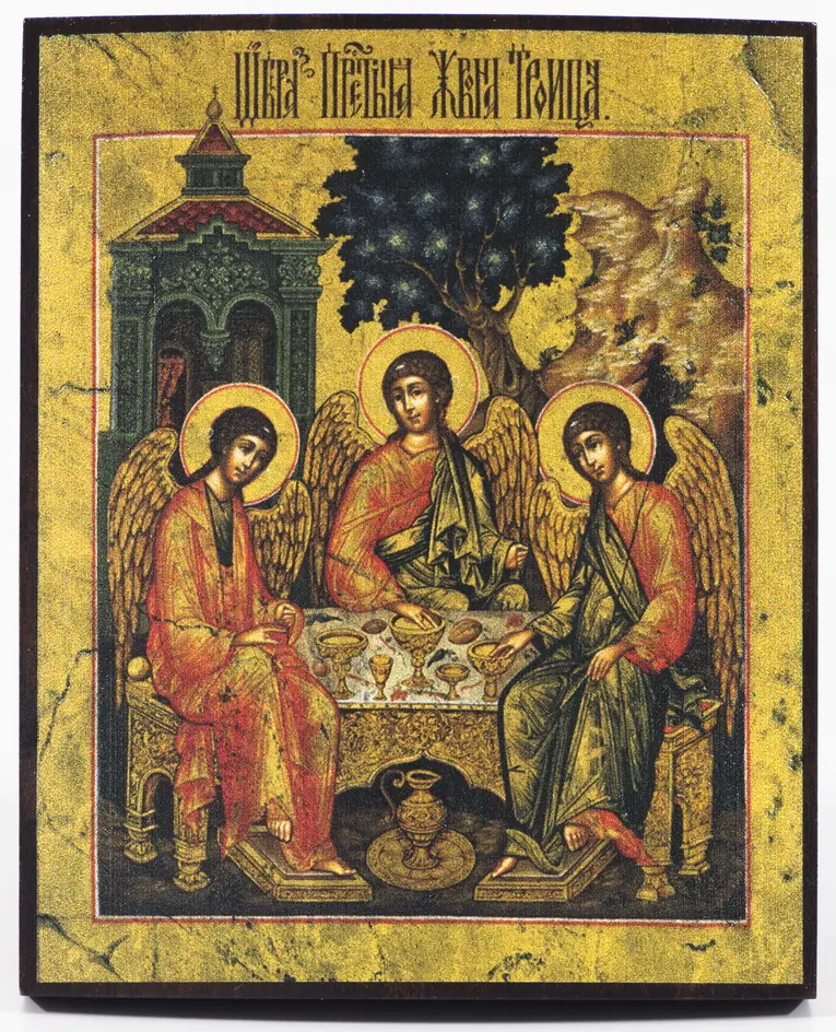ხატი ხეზე 9×11 ლაქი სამება