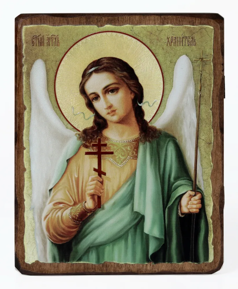 Icon on board 12,5×16,5 3D print, varnish Guardian Angel 1