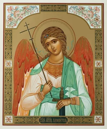 ხატი ორგალიტზე №1 30×40 ორმაგი ტვიფრი მფარველი ანგელოზი
