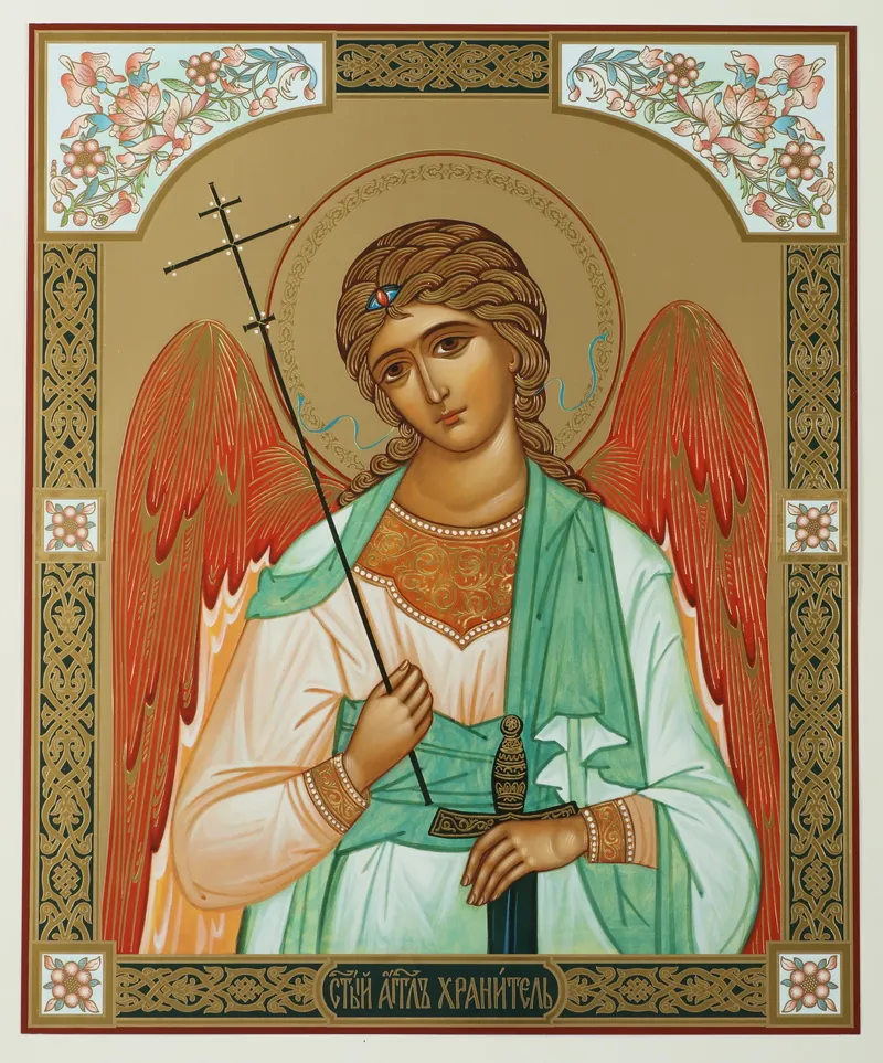 Икона на оргалите №1 30х40 двойное тиснение Ангел-Хранитель
