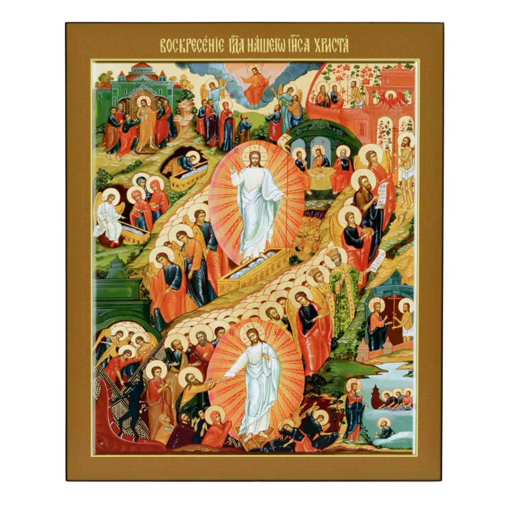 Icon on board 33×40 3D print, varnish Resurrection of Christ 4