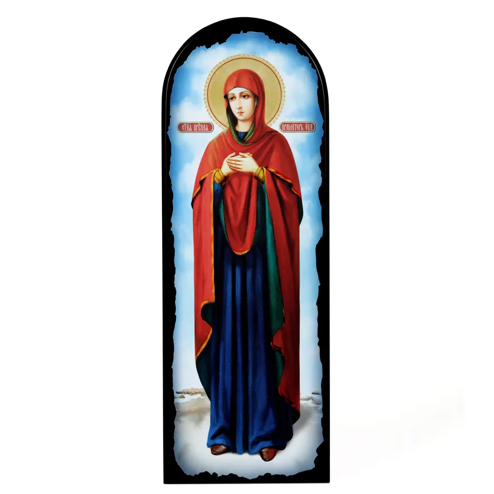 Икона на МДФ 18х50 арочная, объёмная печать, лак Ева,
