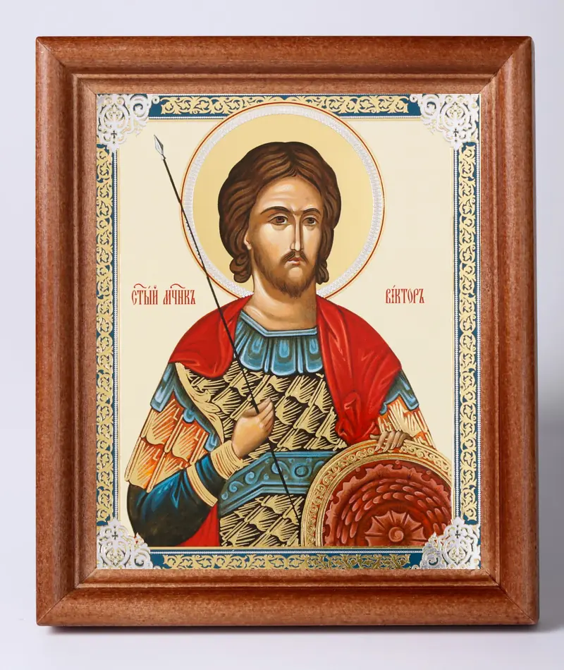Icon in wooden frame №1 11×13 double embossing Victor 3