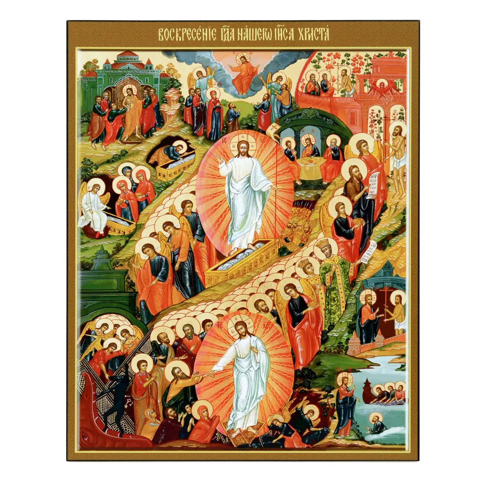 Icon on board 40×50 3D print, varnish Resurrection of Christ 4
