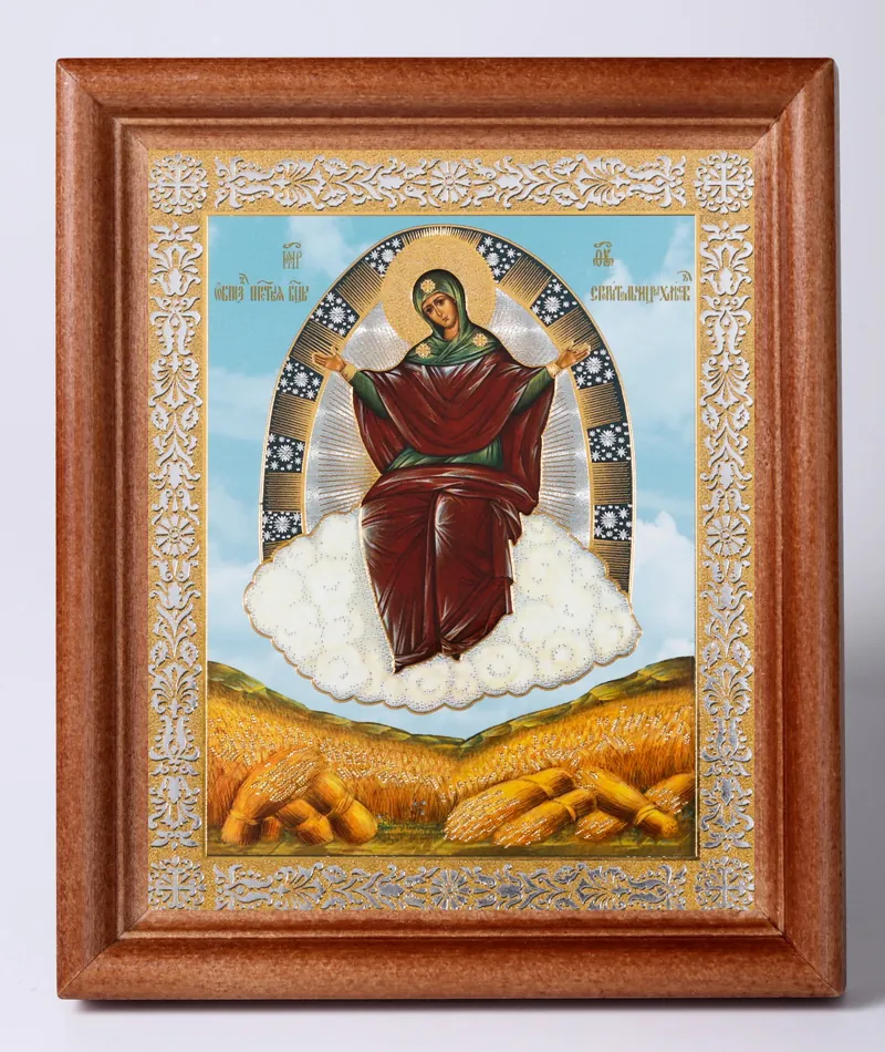 Icon in wooden frame №1 11×13 double embossing Multiplier of Loaves