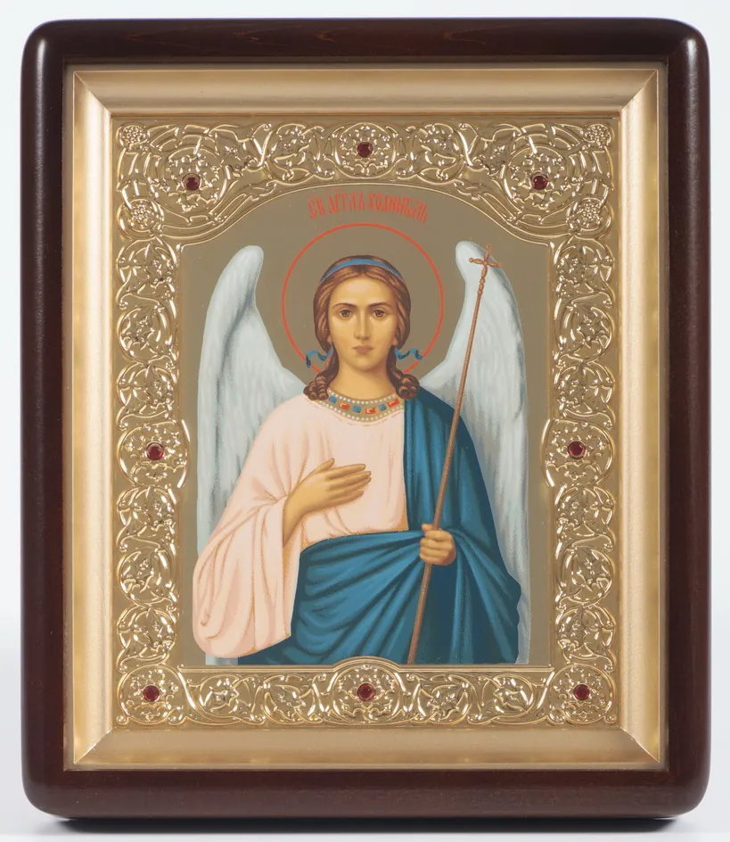 ხატი კიოტში 18×24 ფიგურული, ტემპერა №8, ფიგურული ჩარჩო, მოოქროვილი მფარველი ანგელოზი 1