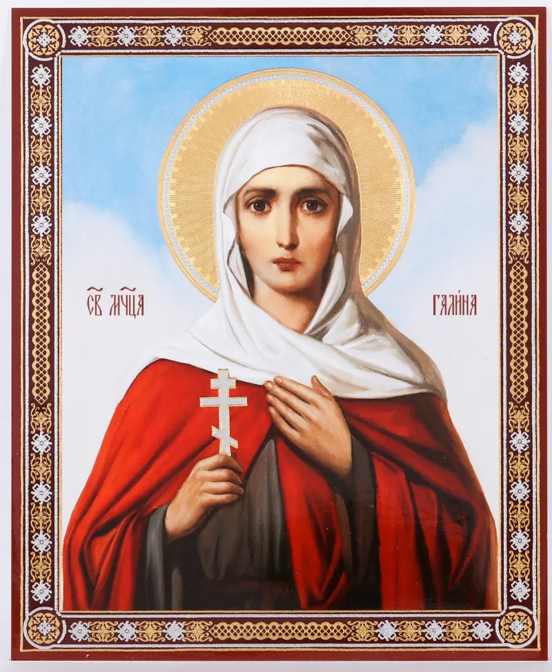 Icon on hardboard №1 11×13 double embossing Galina St Martyr (3)