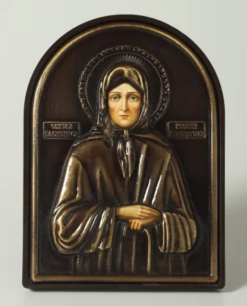Icon in plastic frame 9×12 arched riza cover №3 Xenia of St Petersburg Blessed