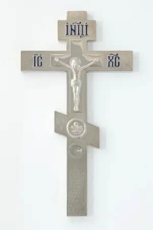 Altar cross №2-5 nickel with reliquary