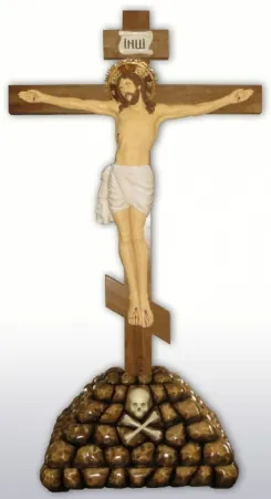 Golgotha with carved with crucifix