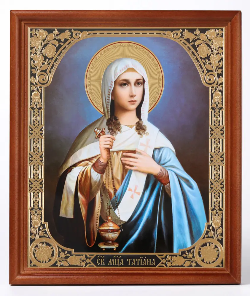 Icon in wooden frame №1 18×24 double embossing Tatiana St of Rome, virgin, Martyr (4)