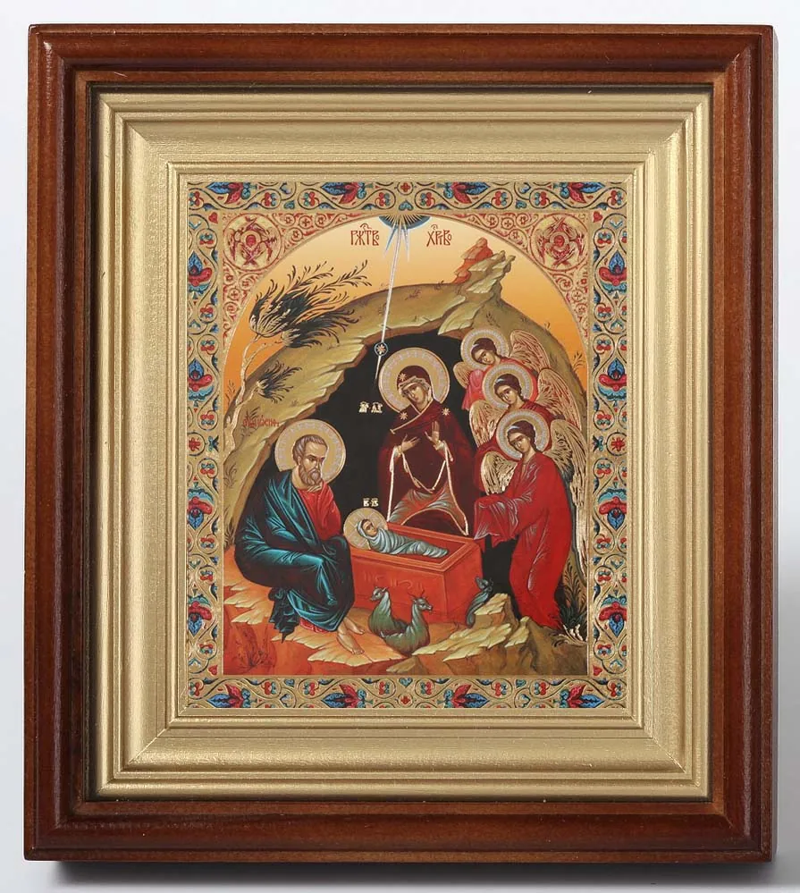 Icon in icon case 11×13 complex, double embossing Nativity of Christ 45