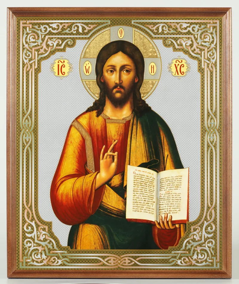 Icon in wooden frame №1 30×40 double embossing, packaging the Lord Almighty