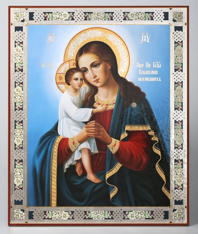 Icon on hardboard №1 30×40 double embossing Seeker of the Perishing 2