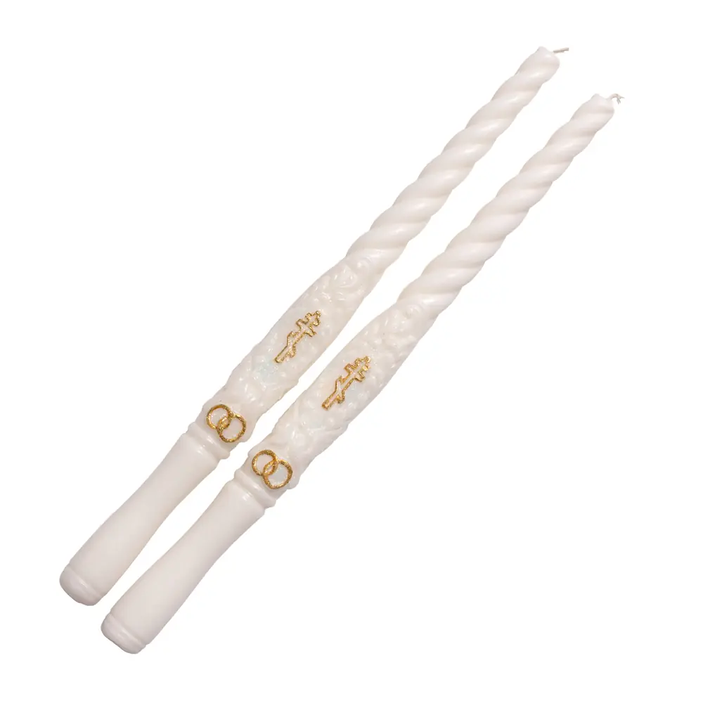 Wedding candles with glitter