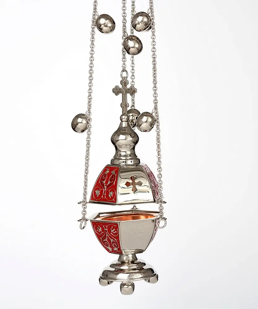 Censer hexagonal №1 nickel enamel with bells