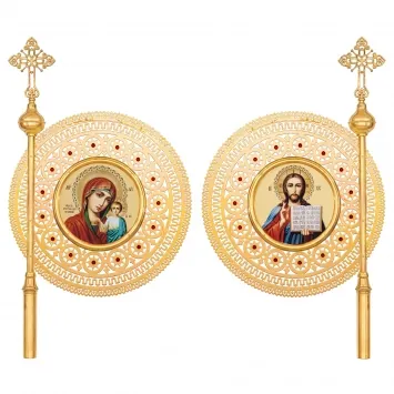 Banners №17 stamping gilding stones without poles (pair)
