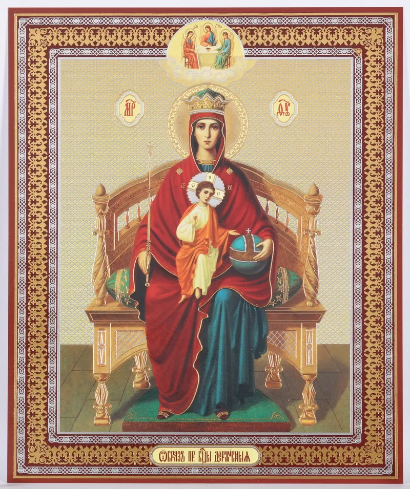 Icon on hardboard №1 18×24 double embossing Reigning Mother of God