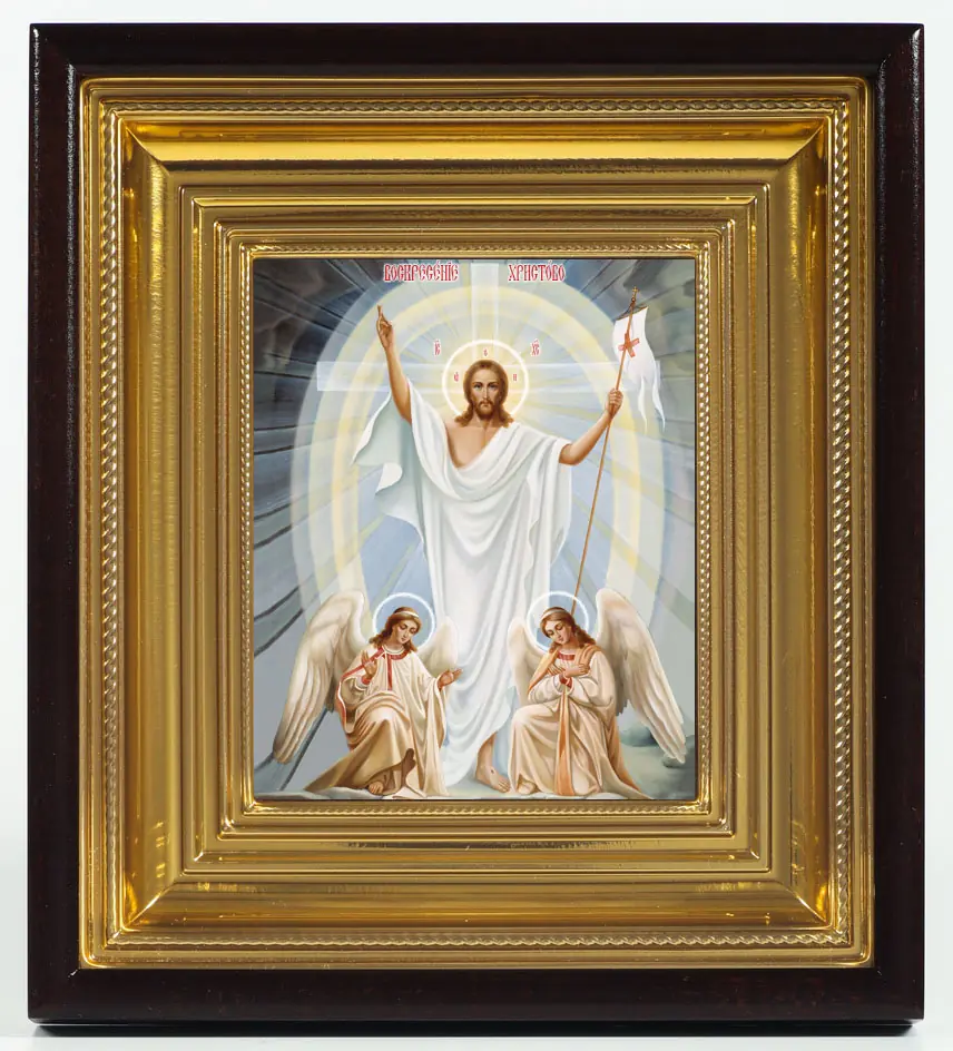 Icon in icon case 18×24 complex, photo on plastic, stretcher PET Resurrection of Christ 1