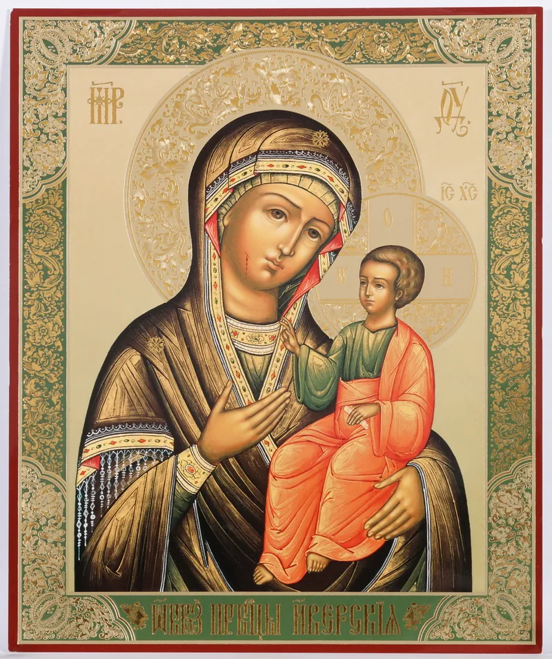 Icon on hardboard №1 18×24 double embossing Iveron Mother of God 01