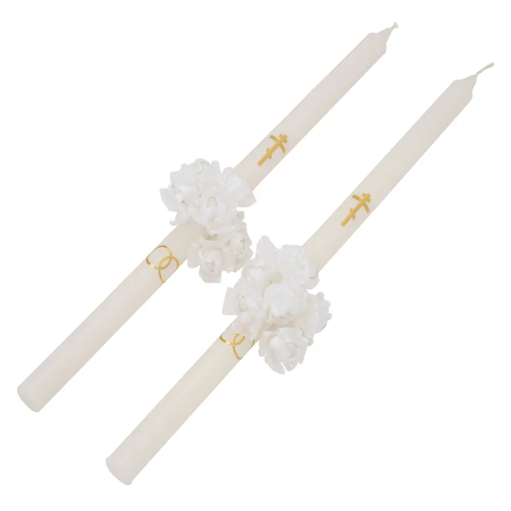 Свечи венчальные с букетами