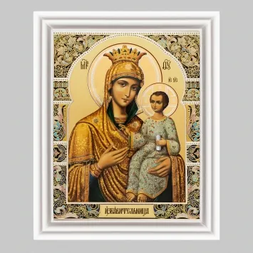 Icon in wooden frame №3 11×13 (white) double embossing Deliverer 3