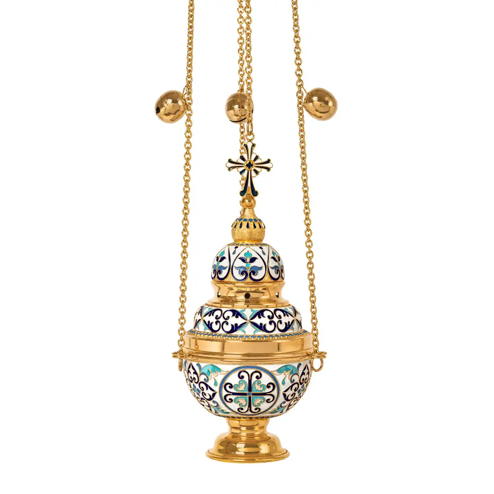 Round censer №3 filigree, enamel / gilding