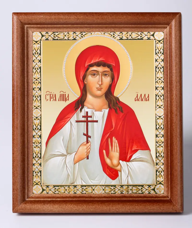 Icon in wooden frame №1 11×13 double embossing Alla of Gothia, Martyr (3)