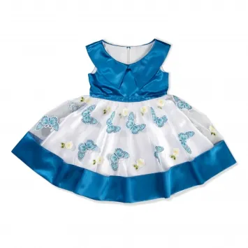 Baptismal dress №5 white with light-blue