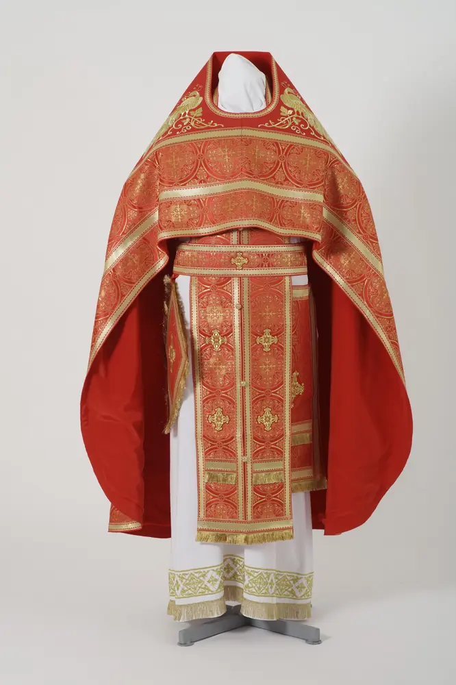 Priest's vestment №16 brocade shoulder panel gabardine, machine embroidery, (galloon №2)
