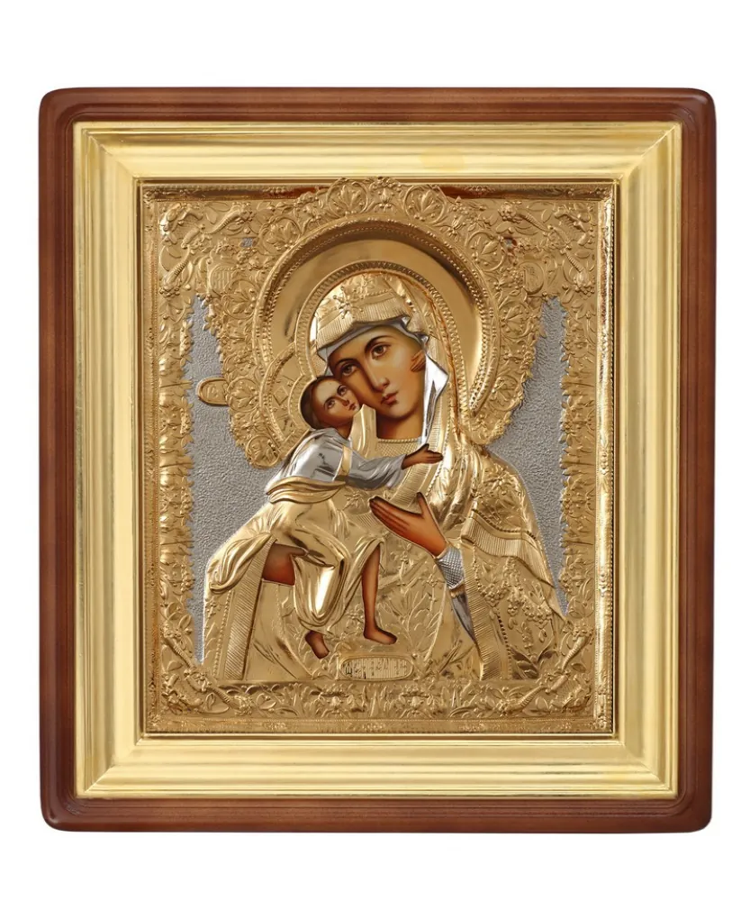 ფერწერული ხატი კიოტში 24×30 ზეთი, მოჭედილობა №208, კიოტი №1 თეოდორეს ღვთისმშობელი