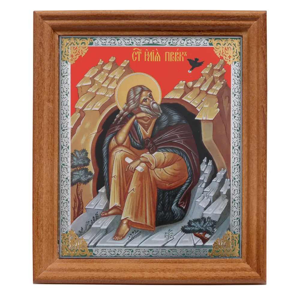 Icon in wooden frame №3 11×13 double embossing Elijah the Prophet 2