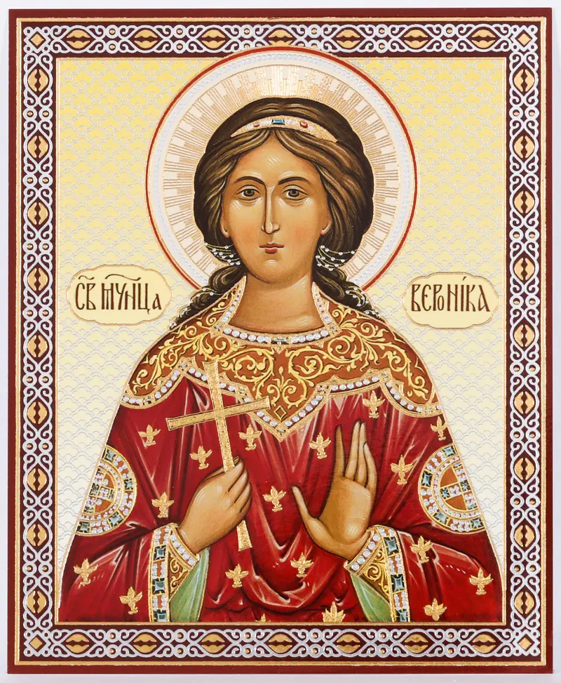 Icon on hardboard №1 11×13 double embossing Veronica of Edessa, Martyr (3)