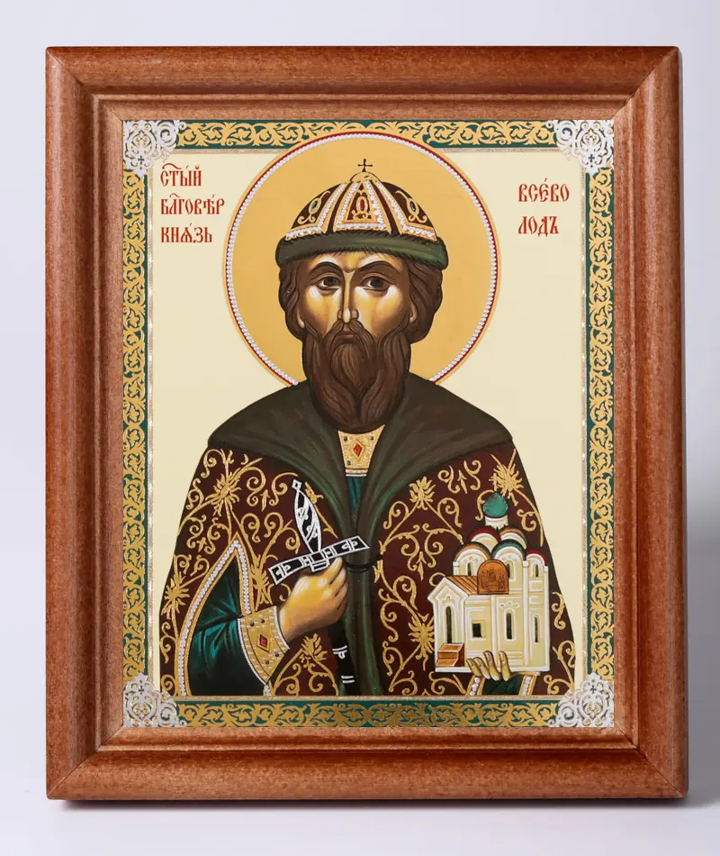 ხატი ხის ჩარჩოში №1 11×13 ორმაგი ტვიფრი ვსევოლოდ