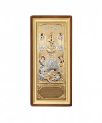 Painted icon in icon case 50×140 oil, riza cover №173, icon case №1 Life-giving Spring