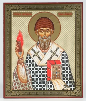 Icon on hardboard №1 18×24 embossing Spyridon of Trimythous 4