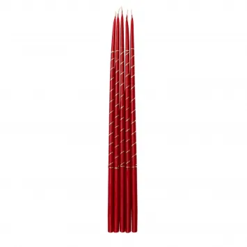 Bishop's candles wax apiary embossing gold (set of 5 candles) red