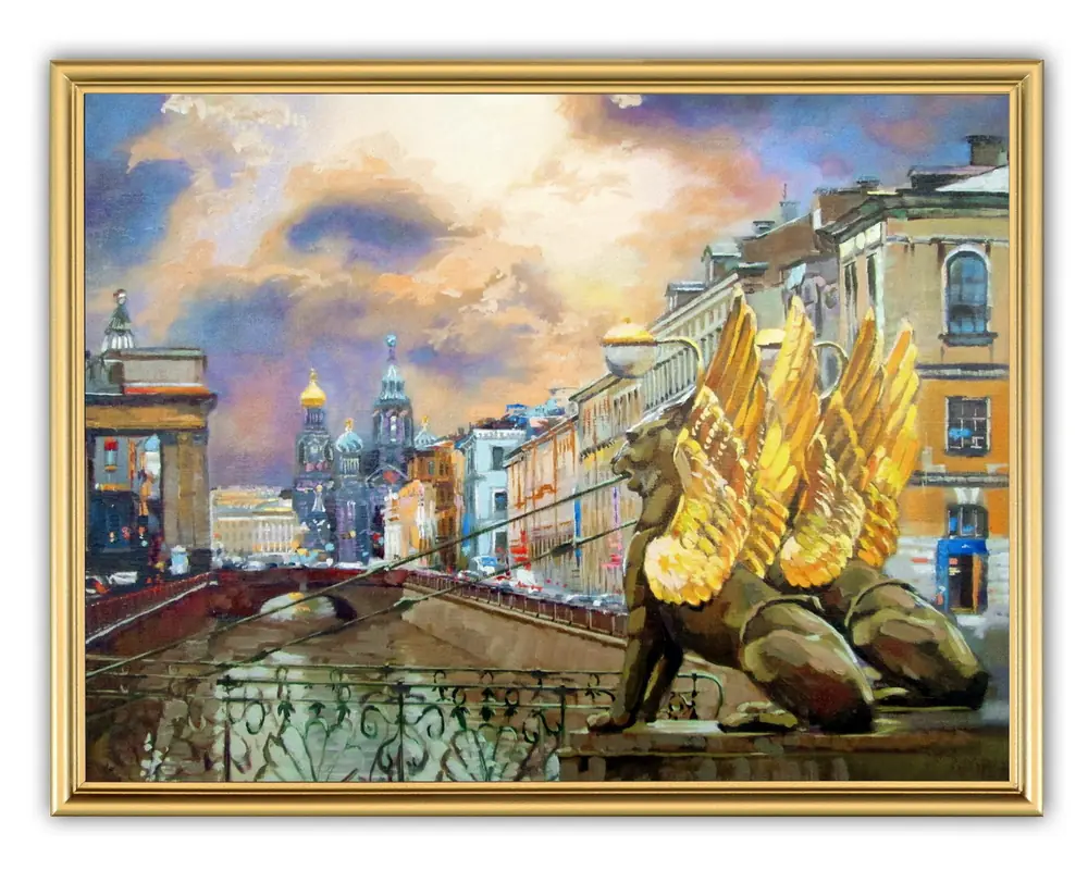 Picture 30×40, 3D print on plastic, in gilded frame №52