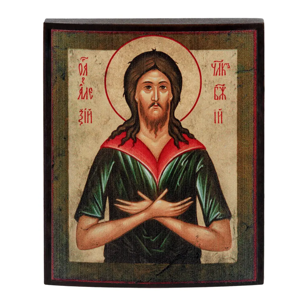 ხატი ხეზე 9×11 ლაქი ალექსი, ღვთისა კაცი