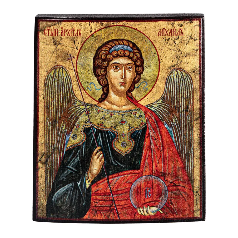 Icon on wood 9×11 varnish Archangel Michael
