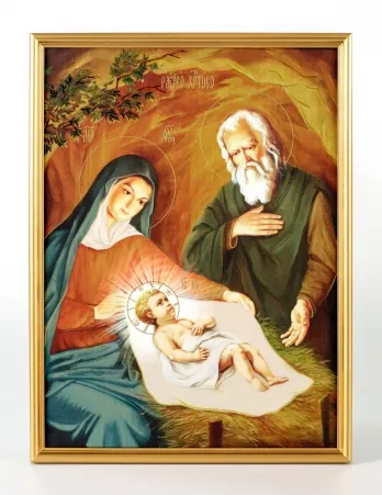 Picture 30×40 print on canvas “Gold-look” in golden frame №6