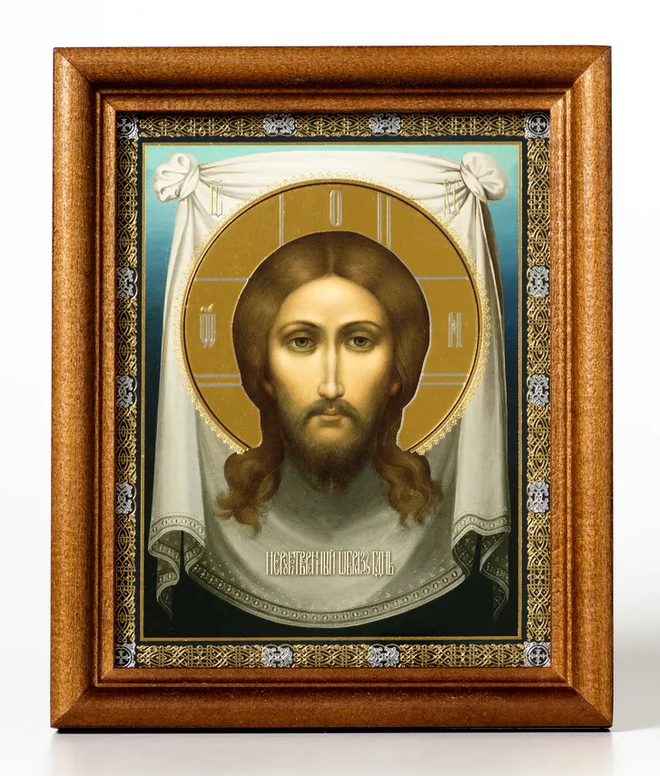 Icon in wooden frame №1 11×13 double embossing Saviour Not Made by Hands 3