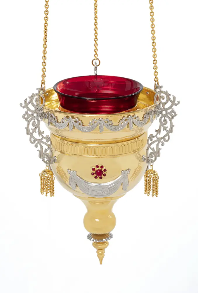 Hanging vigil lamp №48 gilding